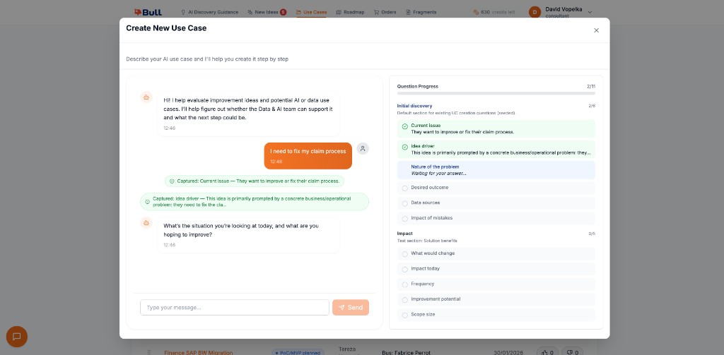 AI Agent helping employees analyze pains and collect requirements